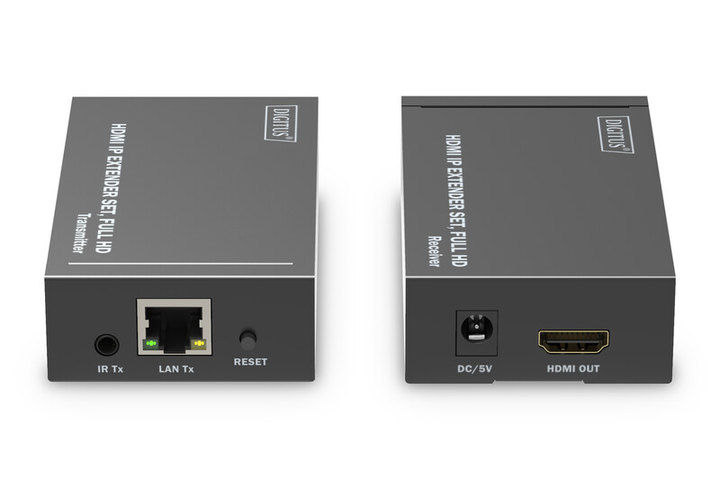 Набор удлинителей Digitus HDMI - RJ-45 (F/F), до 120 м, Black (DS-55517)