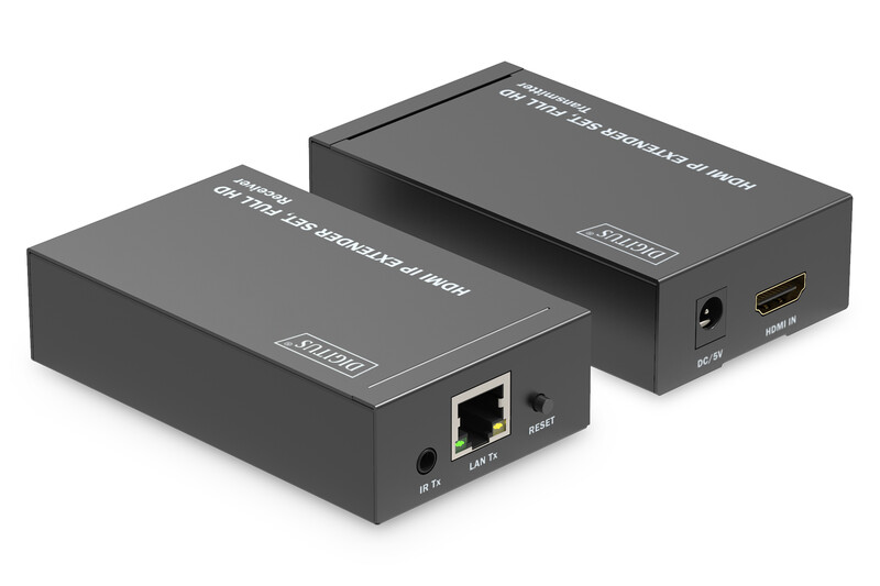 Набор удлинителей Digitus HDMI - RJ-45 (F/F), до 120 м, Black (DS-55517)