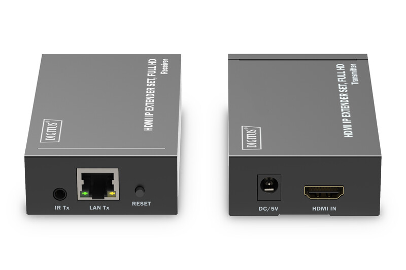 Набор удлинителей Digitus HDMI - RJ-45 (F/F), до 120 м, Black (DS-55517)