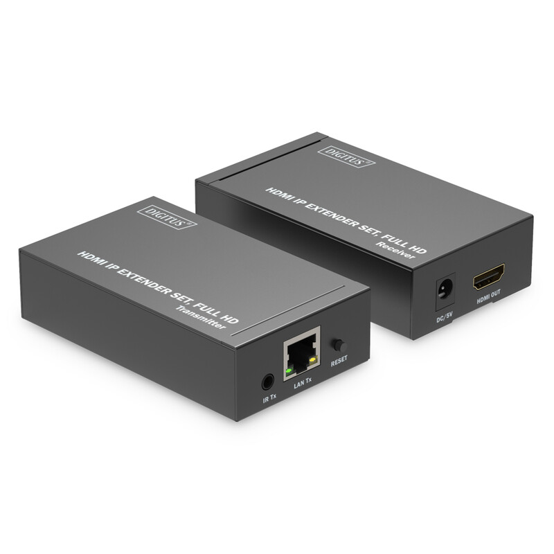 Набор удлинителей Digitus HDMI - RJ-45 (F/F), до 120 м, Black (DS-55517)