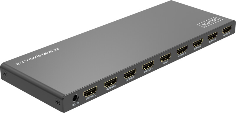 Розгалужувач (спліттер) Digitus DS-55338 HDMI 8 портів, підтримка UHD 4K