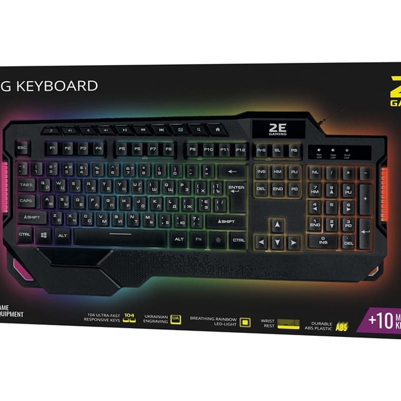 Клавіатура 2E Gaming KG340 LED Ukr Black (2E-KG340UBK)