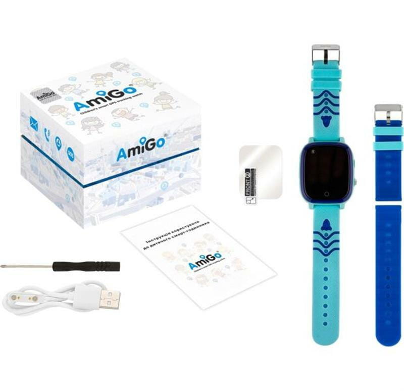 Дитячий смарт-годинник AmiGo GO005 4G WIFI Thermometer Blue