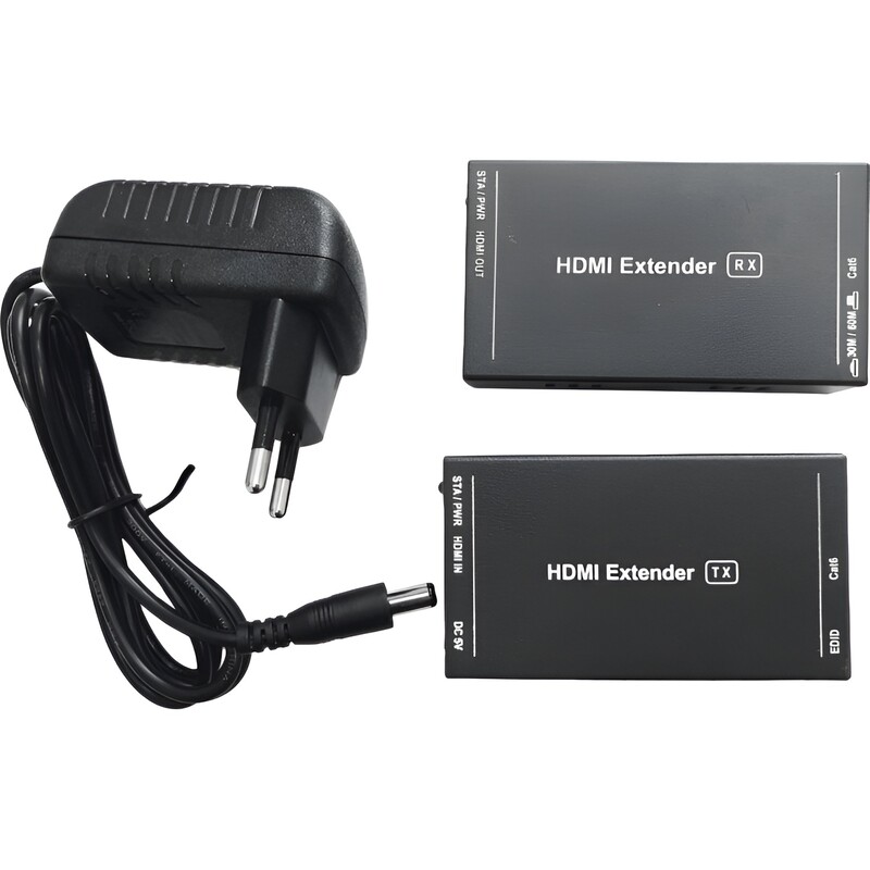 Удлинитель Atcom HDMI - RJ-45 (F/F), до 60 м, Black (14371)