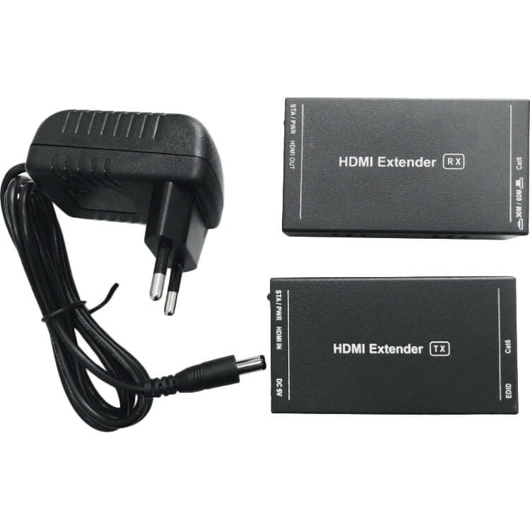 Подовжувач Atcom HDMI - RJ-45 (F/F), до 60 м, Black (14371)