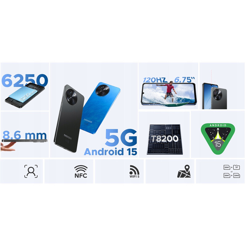 Смартфон Doogee Note 59 8/128GB Black (6923740250297)
