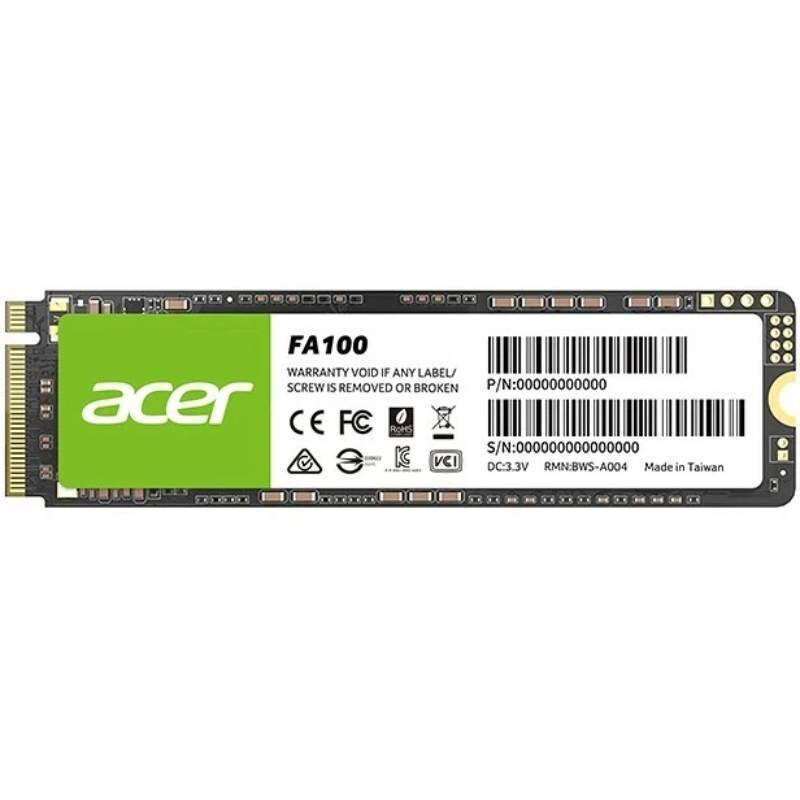 Накопитель SSD 512Gb Acer FA100 M.2 2280 NVMe 1.4 PCIe Gen3.0 x4 3D NAND TLC (BL.9BWWA.119)