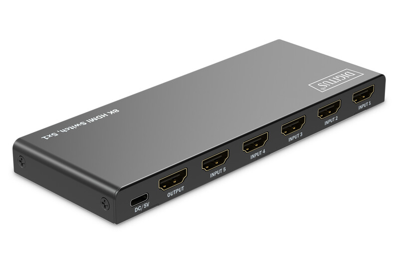 Відеокомутатор Digitus UHD HDMI (INx5 - OUTx1) 8K Black (DS-55334)