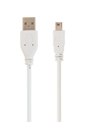 Photos - Cable (video, audio, USB) Gembird Кабель  USB - miniUSB V 2.0 (M/M), 1.8 м, білий  CC (CC-USB2-AM5P-6)