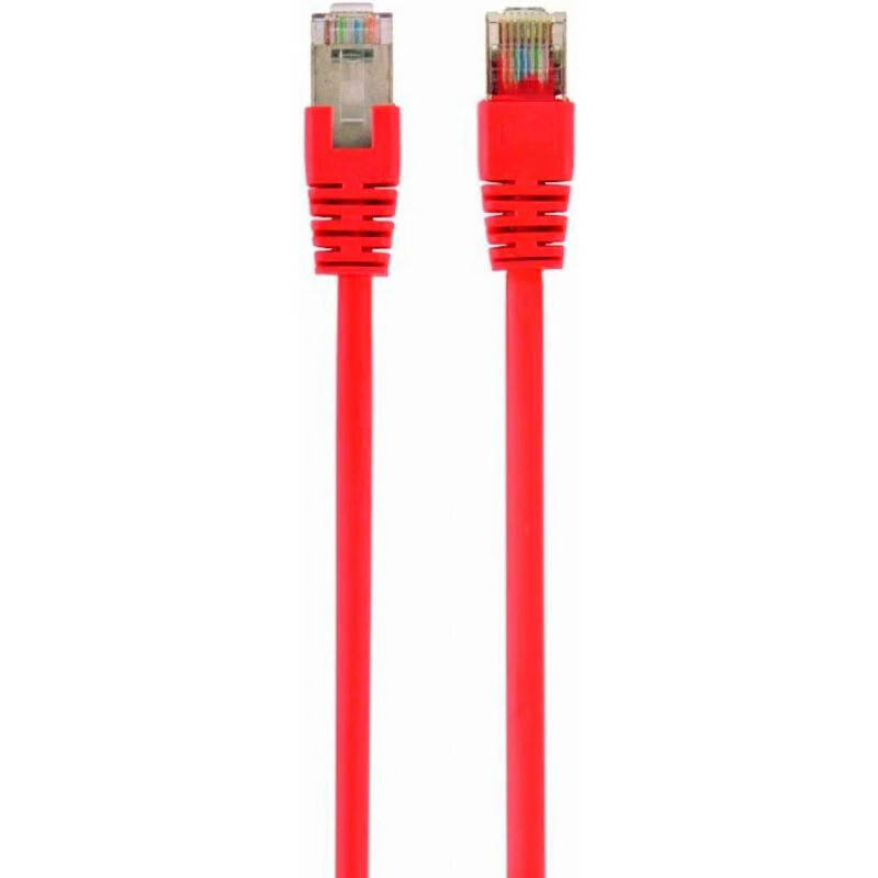 Патч-корд FTP Cablexpert (PP22-1M/R) cat.5Е, літой, 50u штекер з защелкою, 1м, червоний