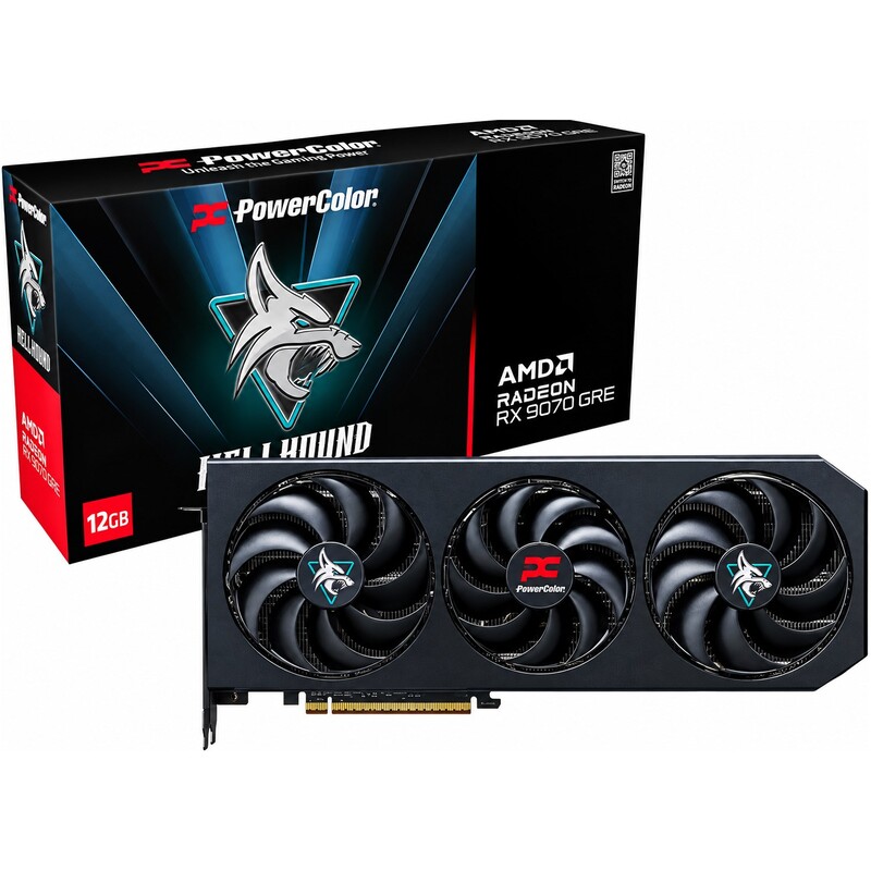 Видеокарта AMD Radeon RX 9070 GRE 12GB GDDR6 Hellhound PowerColor (RX9070GRE 12G-L/OC)