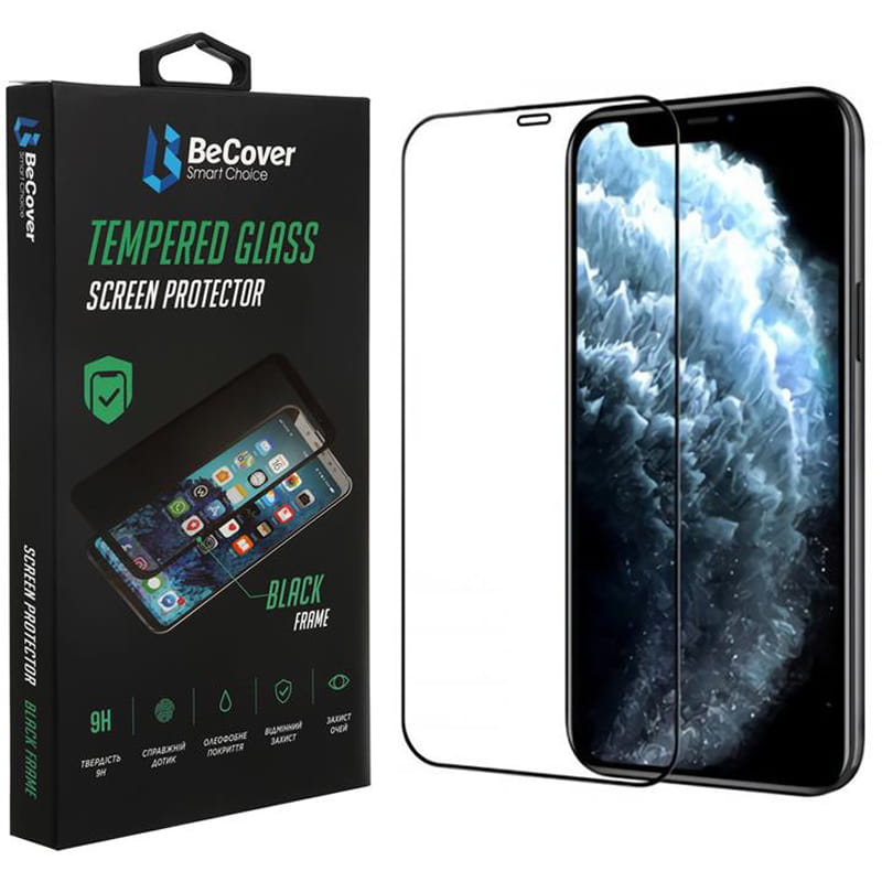 Защитное стекло BeCover для Apple iPhone 13/13 Pro Black (706663)