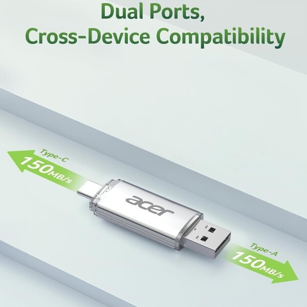 Флеш-накопитель USB3.2 32GB Acer UT300 Grey (BL.9BWWA.588)