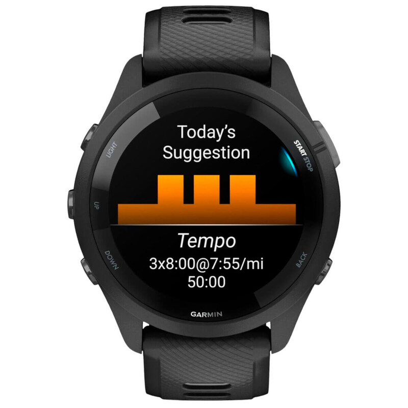 Смарт-годинник Garmin Forerunner 265 Black Bezel and Case with Black/Powder Gray Silicone Band (010-02810-10)