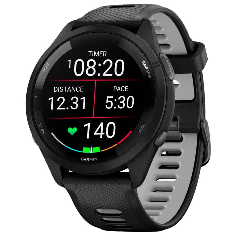 Смарт-годинник Garmin Forerunner 265 Black Bezel and Case with Black/Powder Gray Silicone Band (010-02810-10)