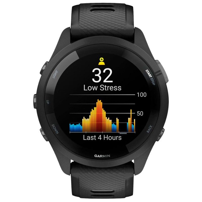 Смарт-годинник Garmin Forerunner 265 Black Bezel and Case with Black/Powder Gray Silicone Band (010-02810-10)