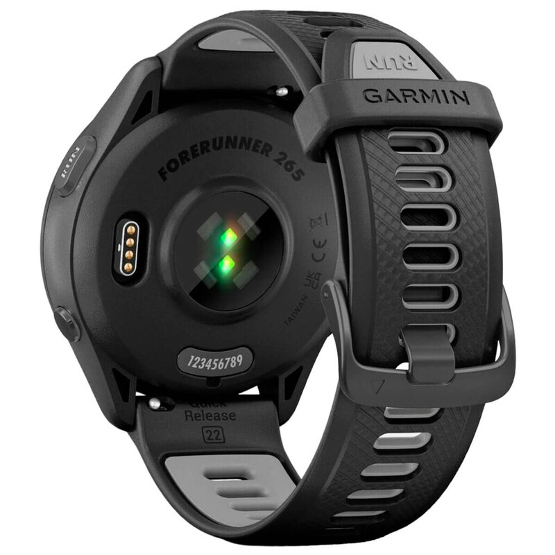 Смарт-годинник Garmin Forerunner 265 Black Bezel and Case with Black/Powder Gray Silicone Band (010-02810-10)