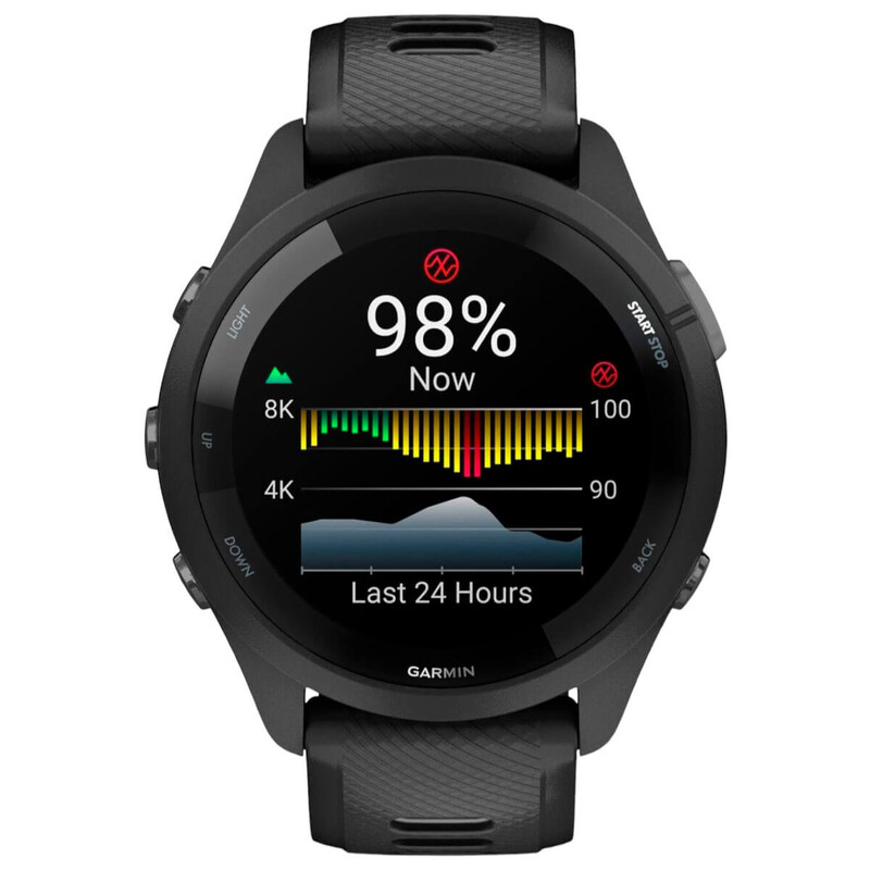 Смарт-годинник Garmin Forerunner 265 Black Bezel and Case with Black/Powder Gray Silicone Band (010-02810-10)