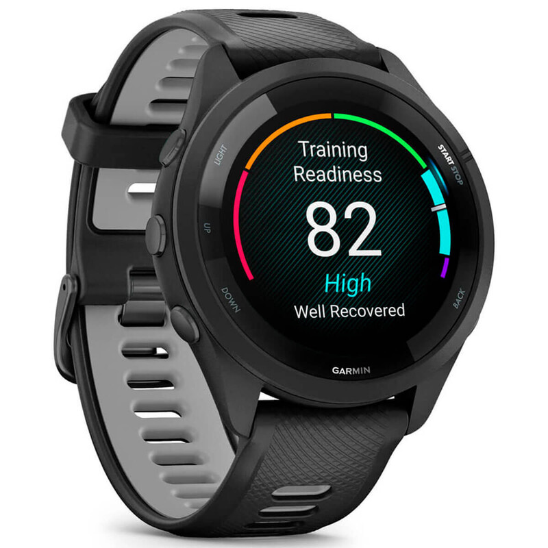 Смарт-годинник Garmin Forerunner 265 Black Bezel and Case with Black/Powder Gray Silicone Band (010-02810-10)