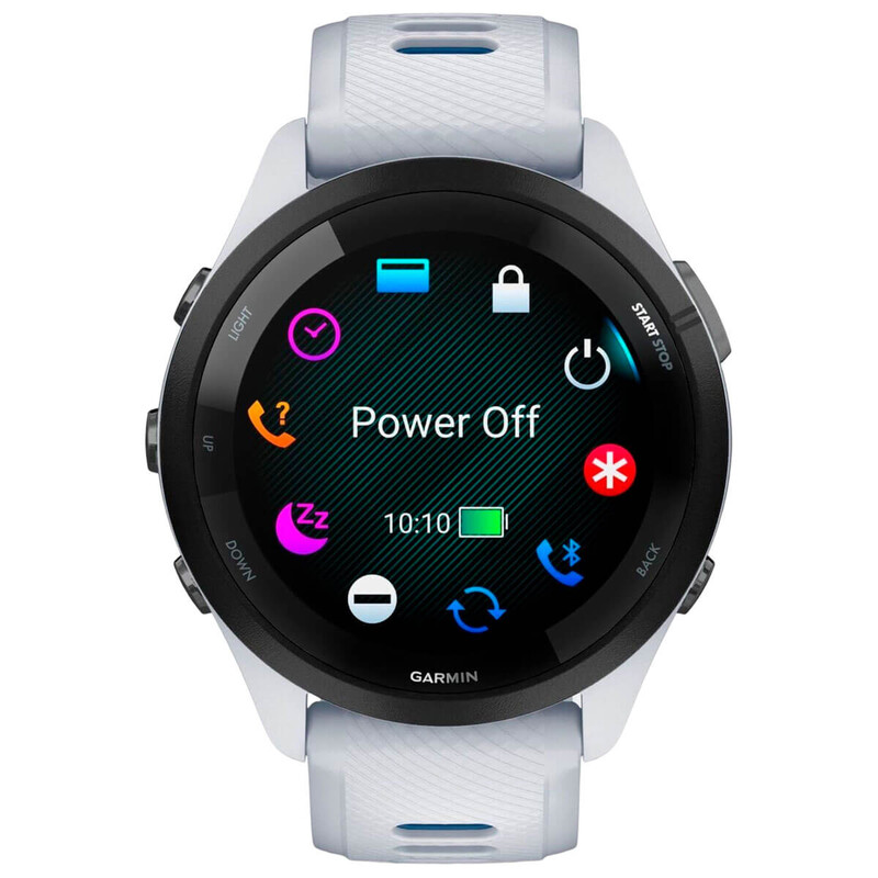 Смарт-годинник Garmin Forerunner 265 Black Bezel with Whitestone Case and Whitestone/Tidal Blue Silicone Band (010-02810-11)