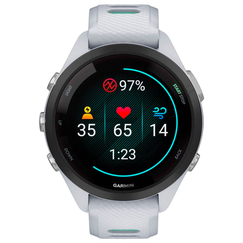 Смарт-годинник Garmin Forerunner 265S Black Bezel with Whitestone Case and Whitestone/Neo Tropic Silicone Band (010-02810-14)