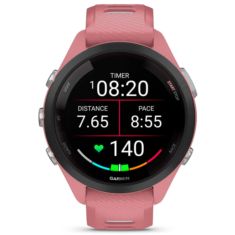 Смарт-часы Garmin Forerunner 265S Black Bezel with Light Pink Case and Light Pink/Whitestone Silicone Band (010-02810-15)