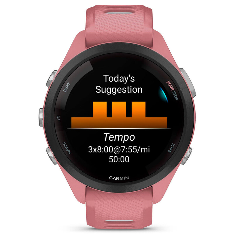 Смарт-часы Garmin Forerunner 265S Black Bezel with Light Pink Case and Light Pink/Whitestone Silicone Band (010-02810-15)