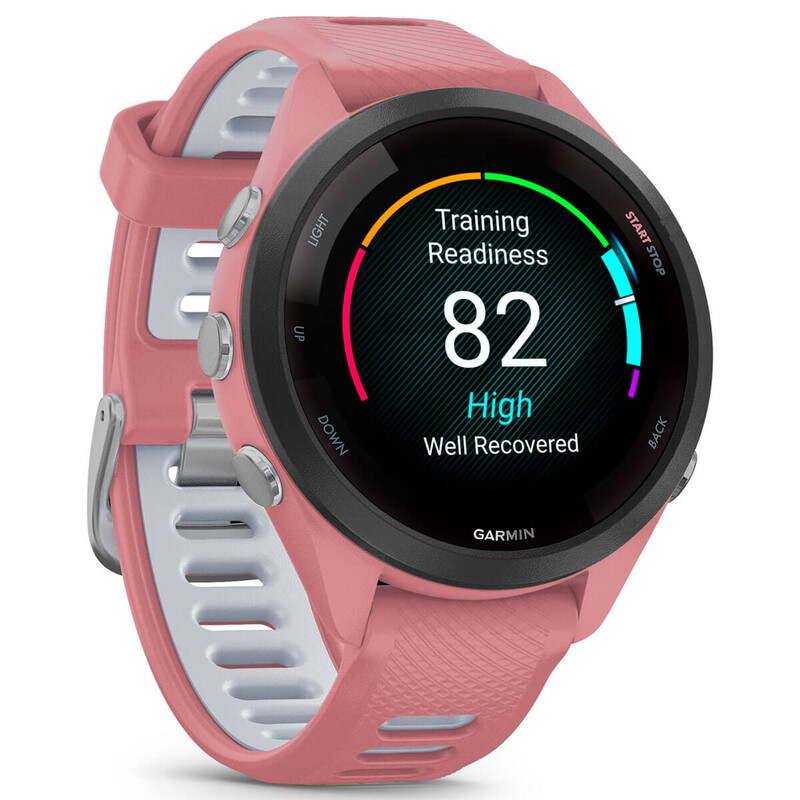 Смарт-часы Garmin Forerunner 265S Black Bezel with Light Pink Case and Light Pink/Whitestone Silicone Band (010-02810-15)