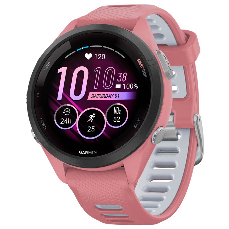Смарт-часы Garmin Forerunner 265S Black Bezel with Light Pink Case and Light Pink/Whitestone Silicone Band (010-02810-15)