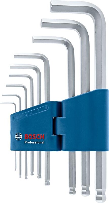 Набор ключей шестигранных Bosch шаровидный наконечник 1.5-10 мм 9 шт (1.600.A01.TH5)