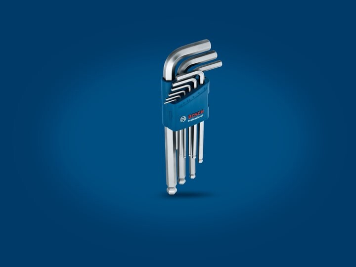 Набор ключей шестигранных Bosch шаровидный наконечник 1.5-10 мм 9 шт (1.600.A01.TH5)