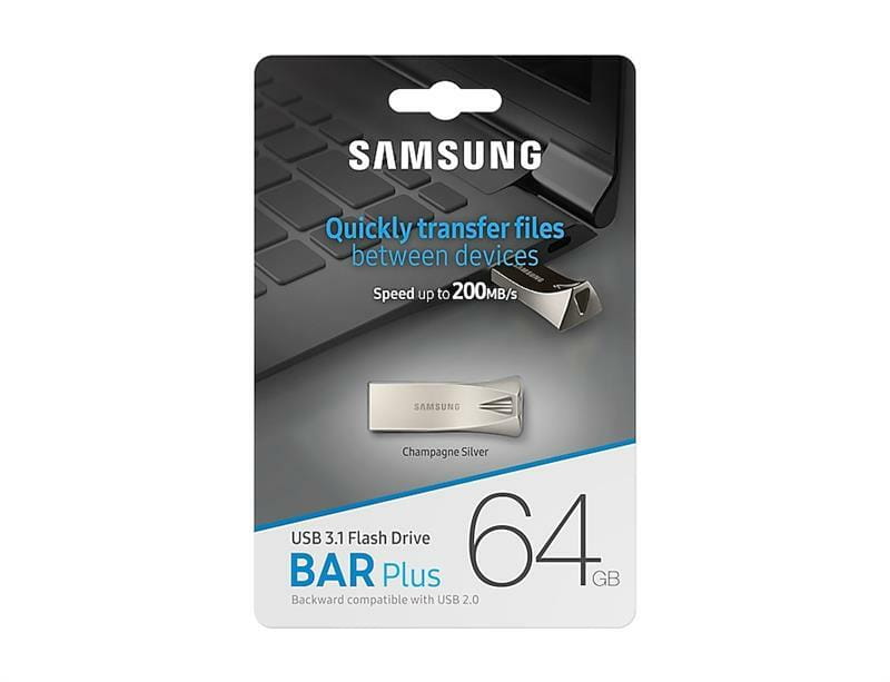 Флеш-накопитель USB3.1 64GB Samsung Bar Plus Champagne Silver (MUF-64BE3/APC)