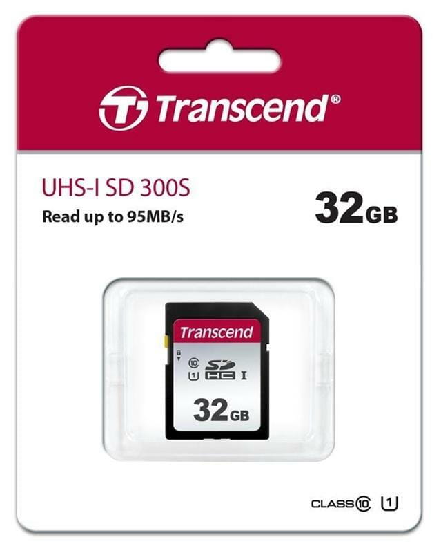 Карта памяти SDHC  32GB UHS-I Class 10 Transcend 300S (TS32GSDC300S)