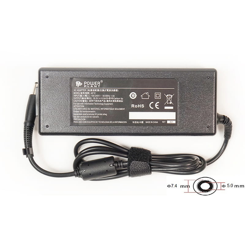 Блок питания PowerPlant для ноутбука HP 220V, 18.5V 120W 6.5A, 7.4х5.0мм (HP120E7450)