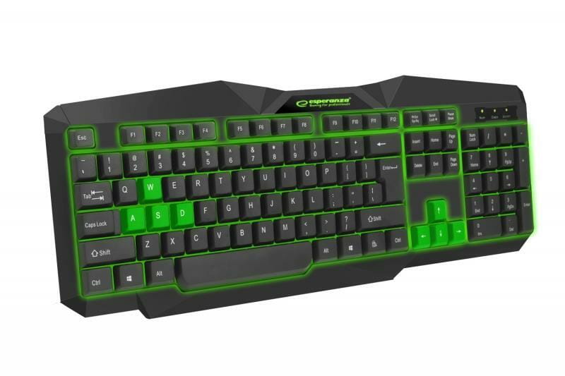 Клавиатура Esperanza EGK201 Ukr (EGK201GUA) Black/Green USB