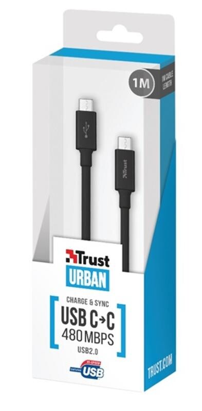 Кабель Trust Urban USB-C - USB-C 2.0 1m, Black (21595)