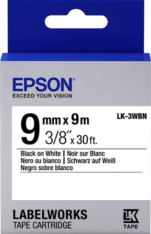 Лента Epson LK3WBN Standard Black/White 9mm/9m (C53S653003)