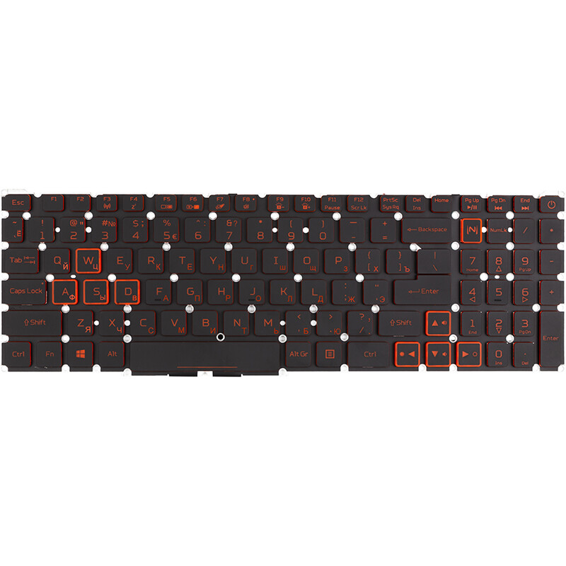 Клавиатура PowerPlant для ноутбука Acer Nitro 5 AN515-56 черная, без фрейма, подсветка (KB315024)