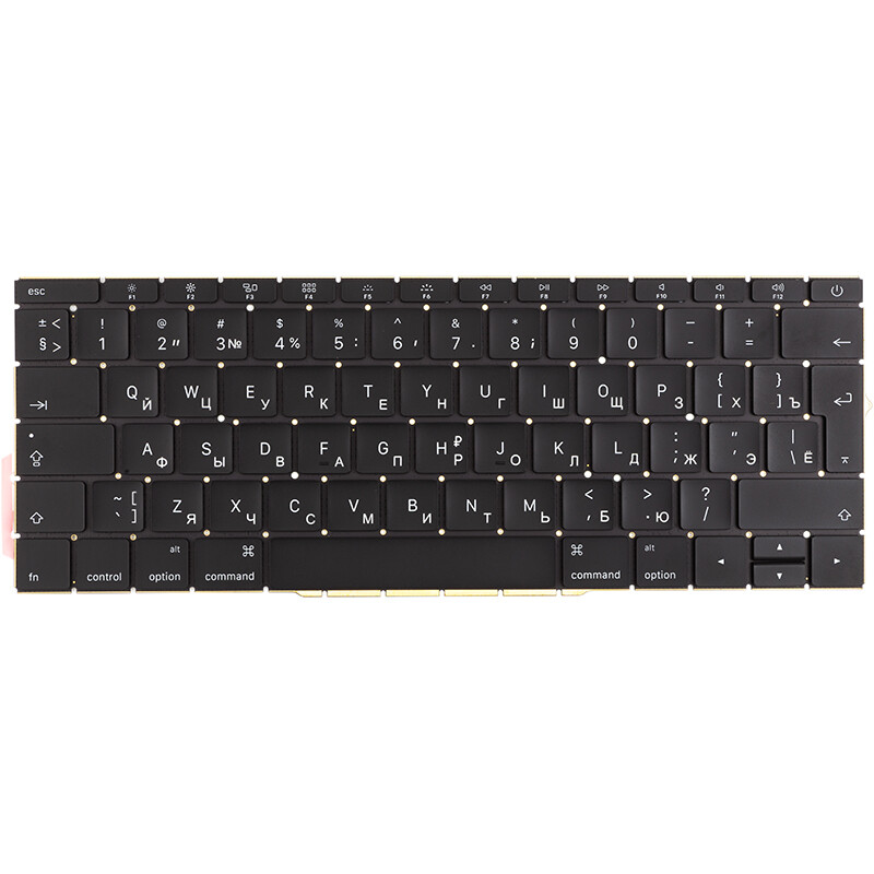 Клавіатура PowerPlant для ноутбука Apple MacBook Pro 13 A1708 (EMC 2978) чорна, без фрейму (KB315383)