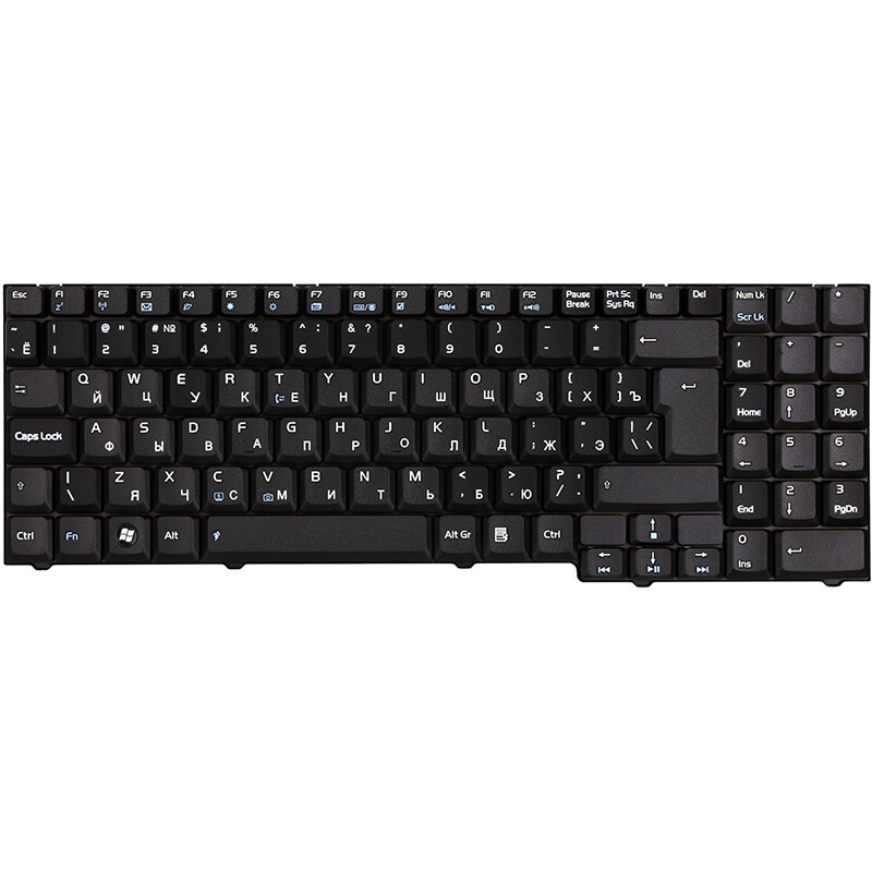 Клавіатура PowerPlant для ноутбука Asus M50, M50S чорна, чорний фрейм (KB315215)