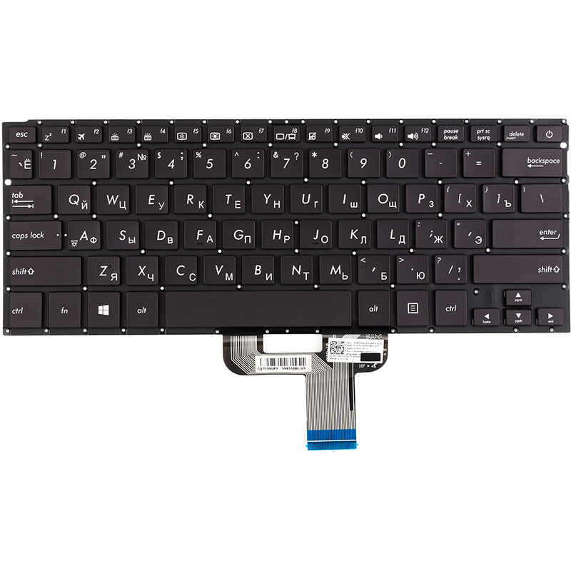 Клавіатура PowerPlant для ноутбука Asus Zenbook RX410U чорна, без фрейму, підсвічування (KB315482)