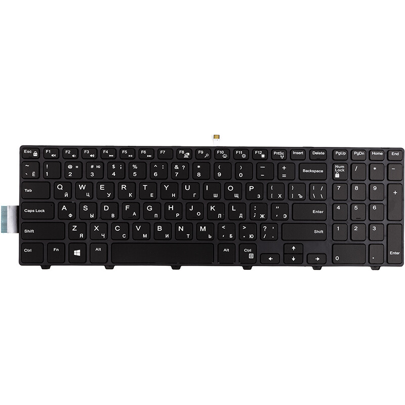 Клавиатура PowerPlant для ноутбука Dell Inspiron 15 3000 черная, черный фрейм, подсветка (KB315147)