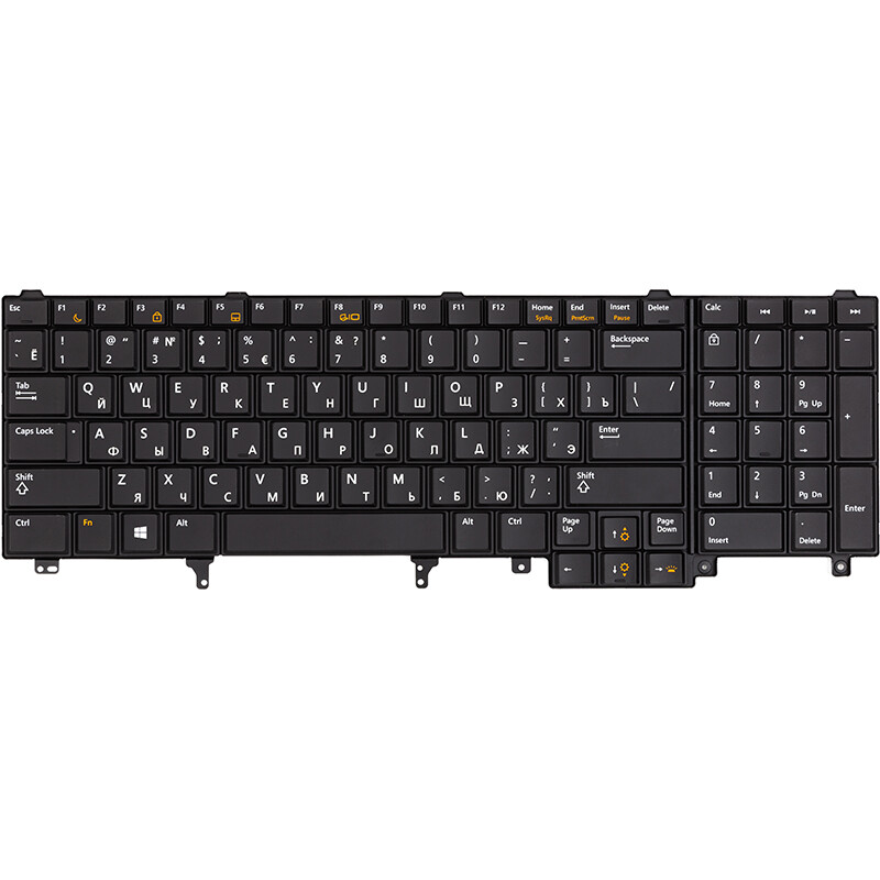 Клавіатура PowerPlant для ноутбука Dell E6520 чорна, чорний фрейм, підсвічування (KB315048)