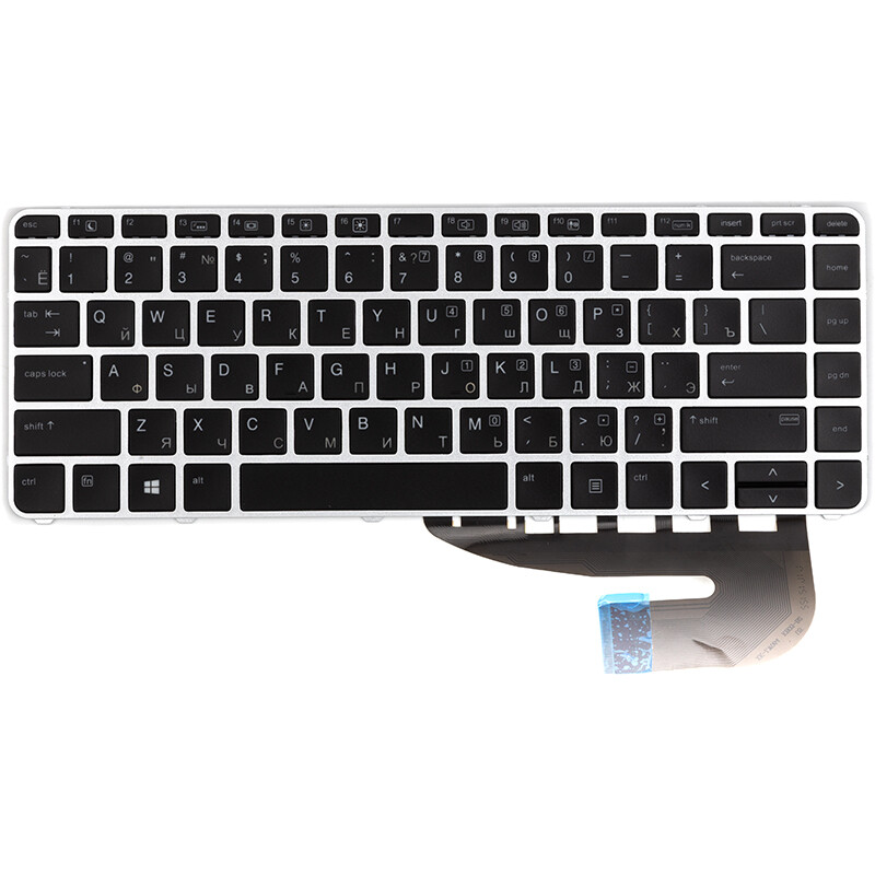 Клавиатура PowerPlant для ноутбука HP Elitebook 840 G3 черная, серебристый фрейм, подсветка (KB315116)