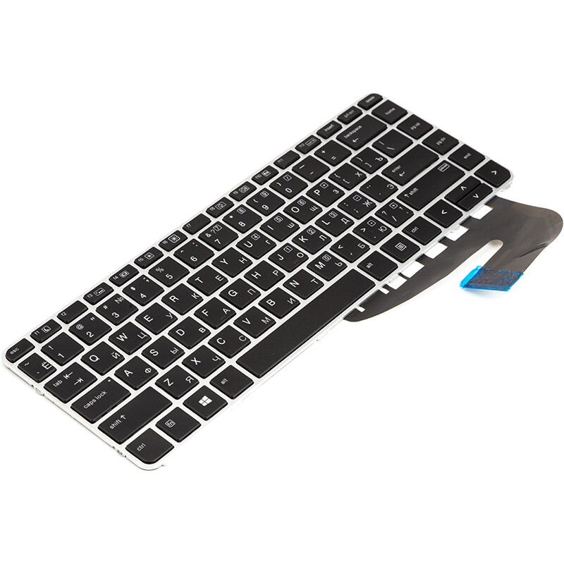 Клавиатура PowerPlant для ноутбука HP Elitebook 840 G3 черная, серебристый фрейм, подсветка (KB315116)