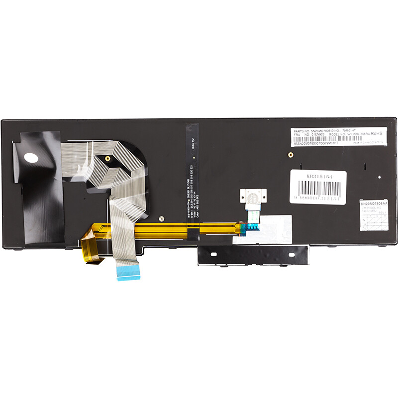 Клавиатура PowerPlant для ноутбука Lenovo Thinkpad T570 черная, черный фрейм, подсветка (KB315154)