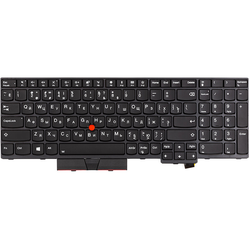 Клавиатура PowerPlant для ноутбука Lenovo Thinkpad T570 черная, черный фрейм, подсветка (KB315154)