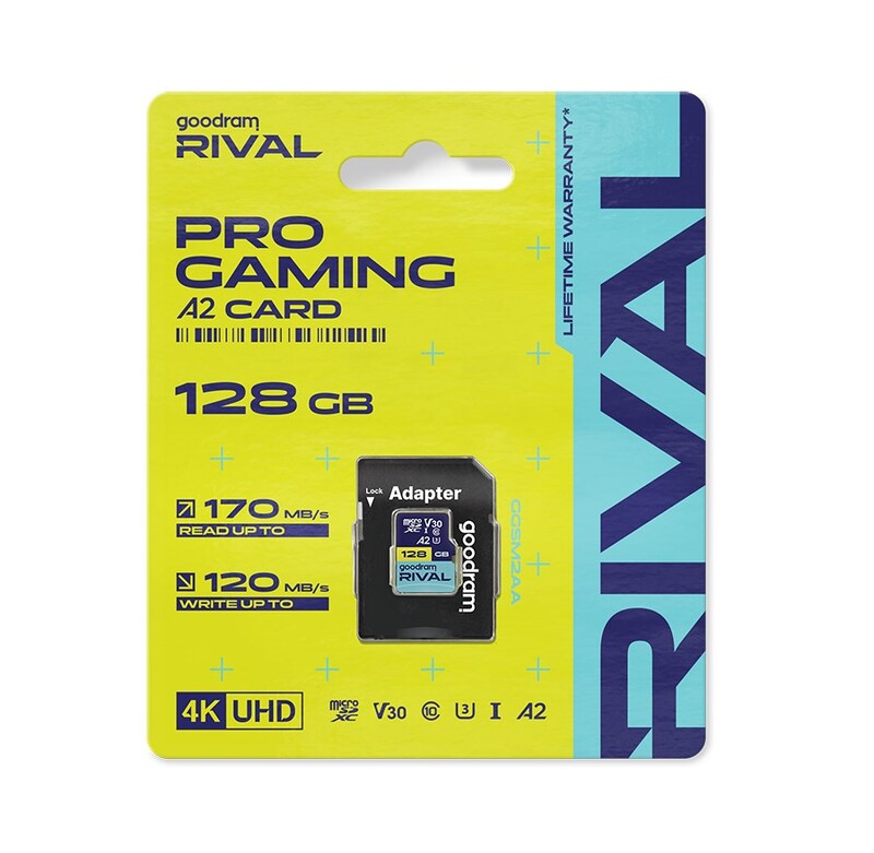 Карта пам`яті MicroSDXC 128GB UHS-I/U3 Class 10 Goodram RIVAL M2AA R170/W120MB/s + SD-adapter (GGSM2AA-1280R12)