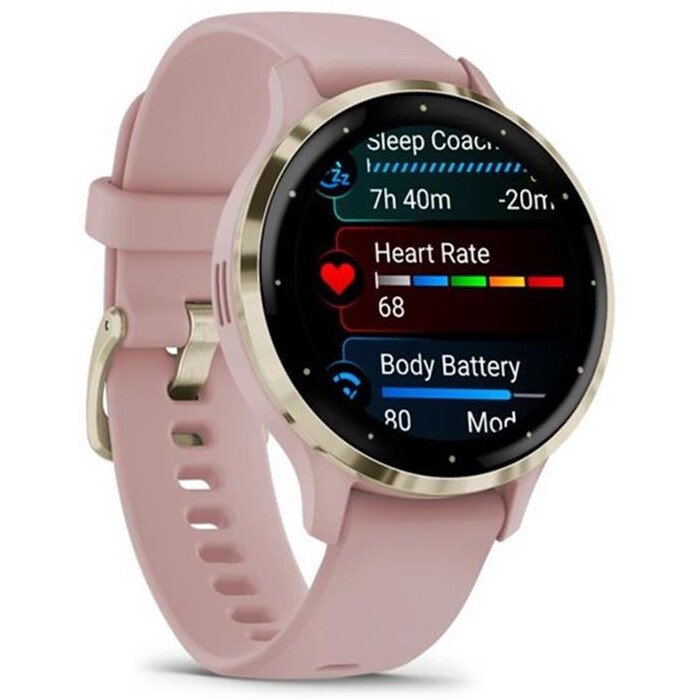 Смарт-часы Garmin Venu 3s Soft Gold Stainless Steel Bezel with Dust Rose Case and Silicone Band (010-02785-03)