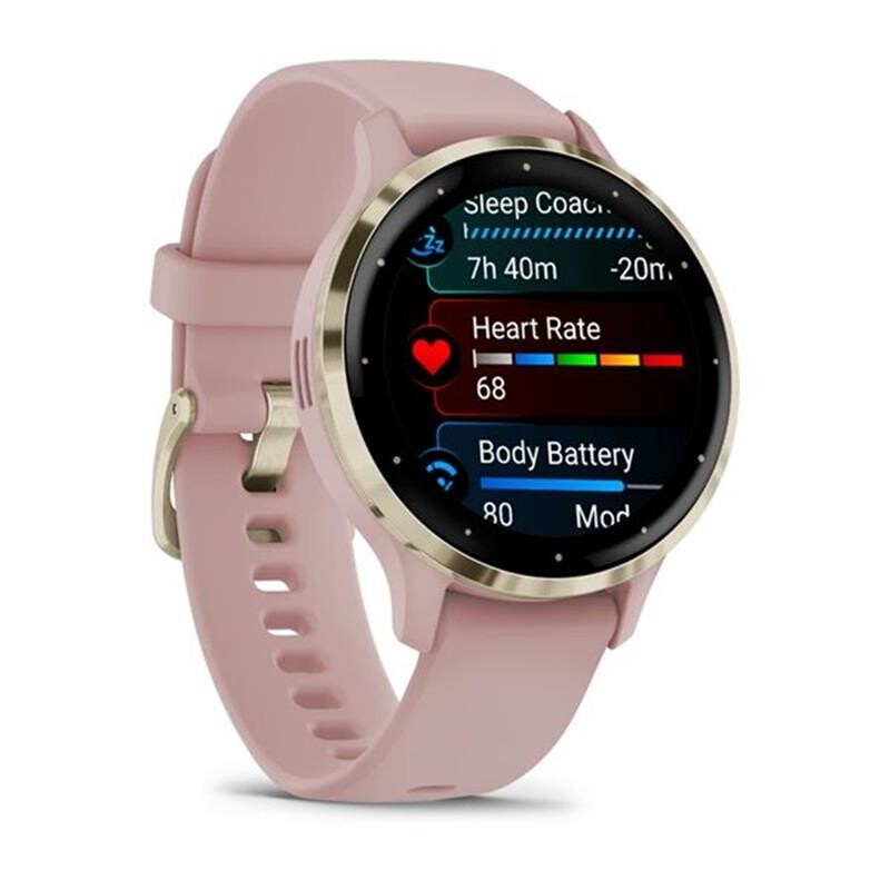 Смарт-часы Garmin Venu 3s Soft Gold Stainless Steel Bezel with Dust Rose Case and Silicone Band (010-02785-03)
